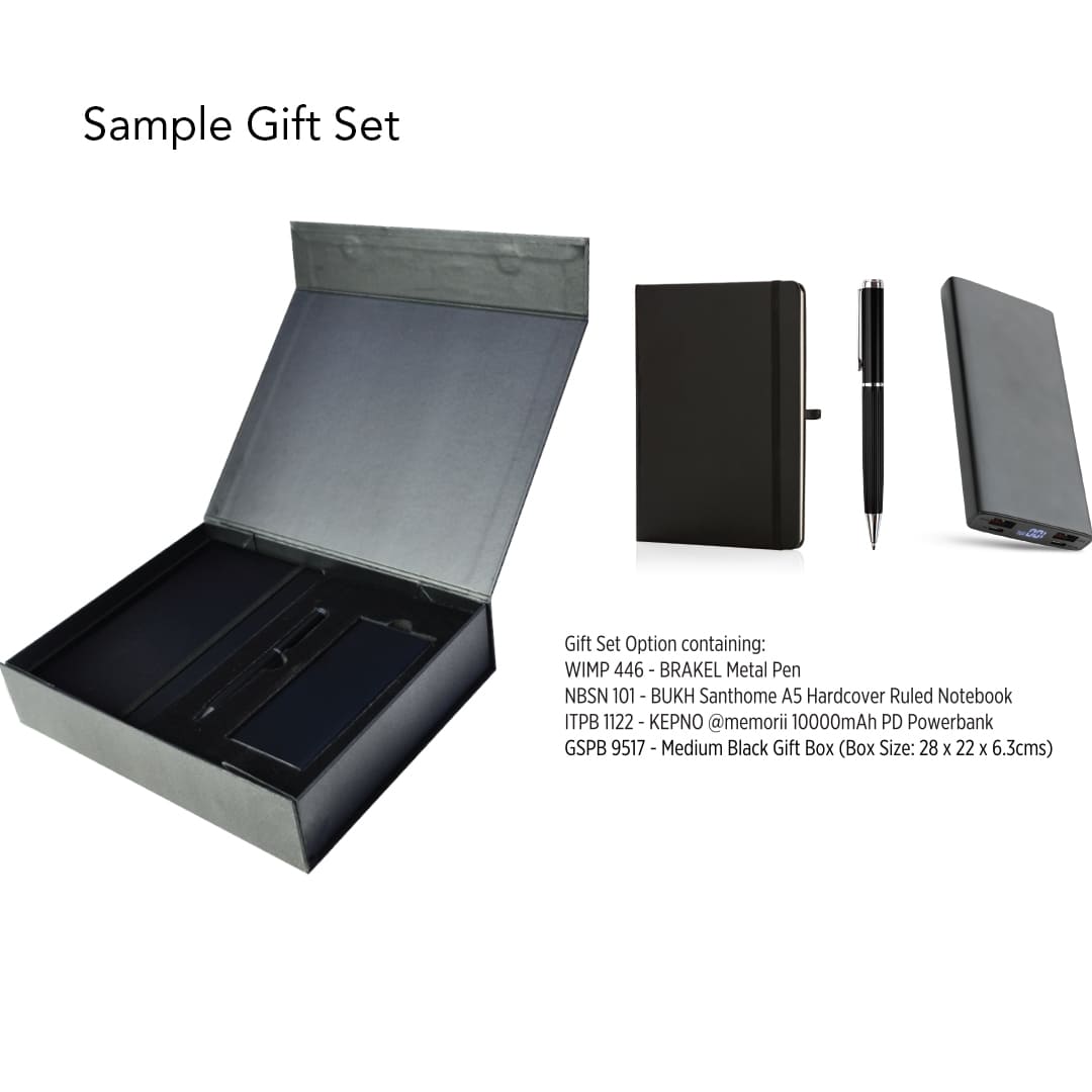 Gift Set Packaging with Magnet Closing (Medium) - Black - Gift Sets - Eco-Friendly Corporate Gifts Dubai