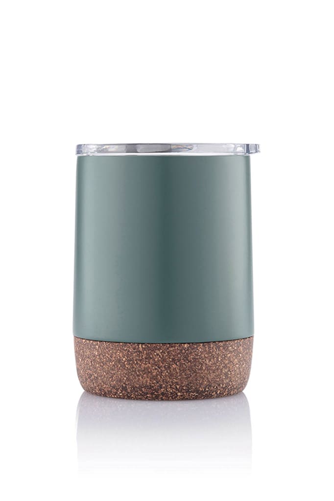 GOUDA - Hans Larsen Vacuum Mug With Cork Base - Green - Mugs & Cups - Eco-Friendly Corporate Gifts Dubai