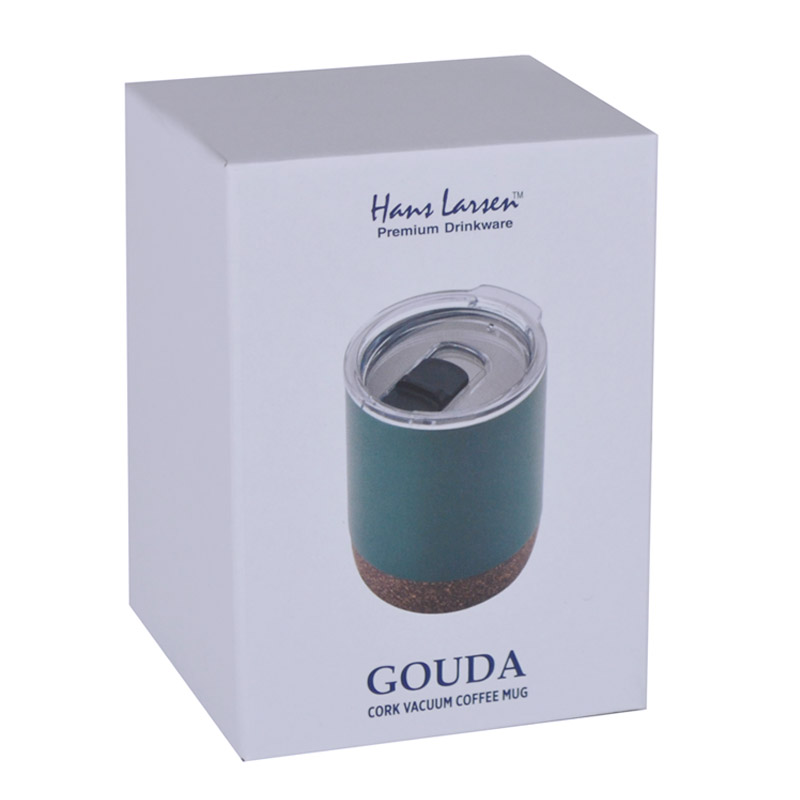 GOUDA - Hans Larsen Vacuum Mug With Cork Base - Green - Mugs & Cups - Eco-Friendly Corporate Gifts Dubai