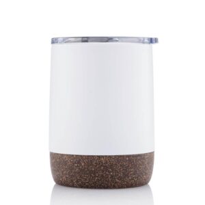 GOUDA - Hans Larsen Vacuum Mug With Cork Base - White - Mugs & Cups - Eco-Friendly Corporate Gifts Dubai