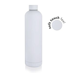 GRIGNY - Soft Touch Insulated Water Bottle - 1000ml - White - Flasks & Bottles - Eco-Friendly Corporate Gifts Dubai