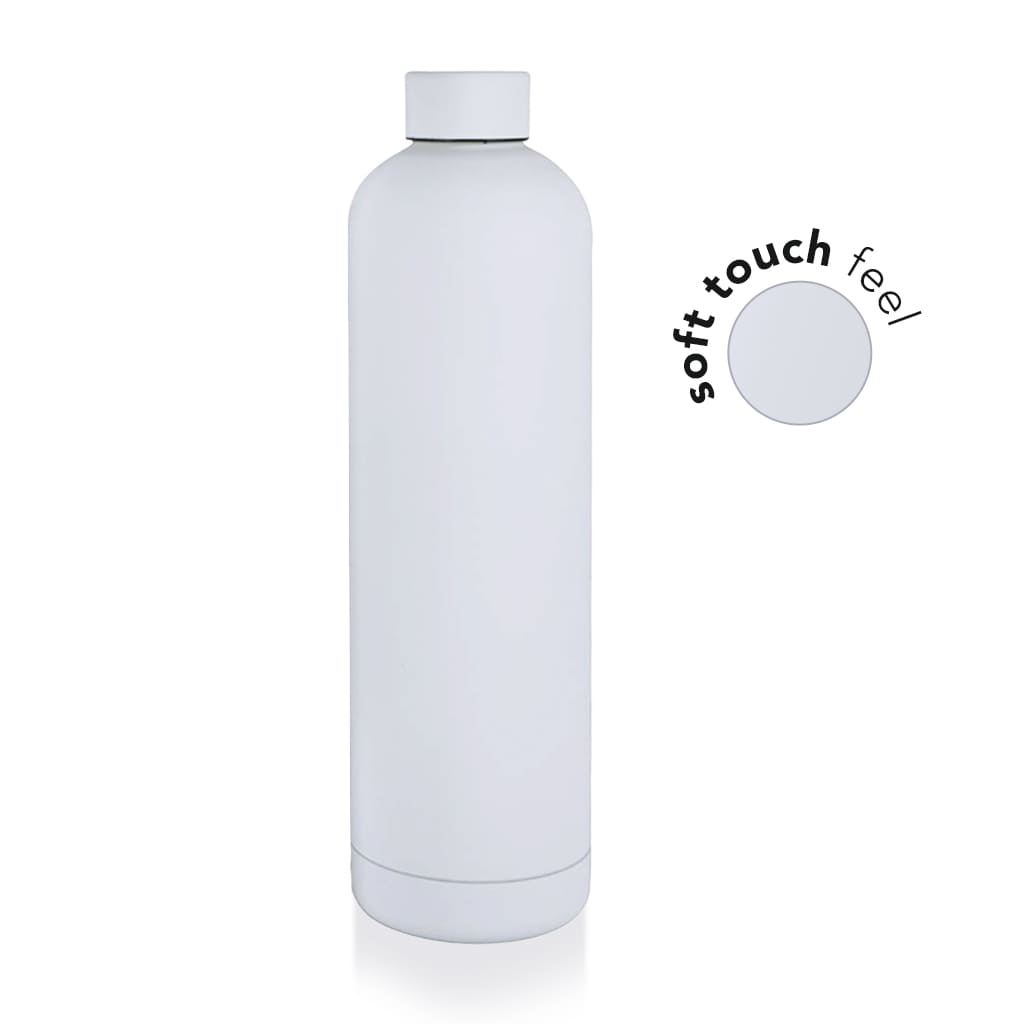 GRIGNY - Soft Touch Insulated Water Bottle - 1000ml - White - Flasks & Bottles - Eco-Friendly Corporate Gifts Dubai