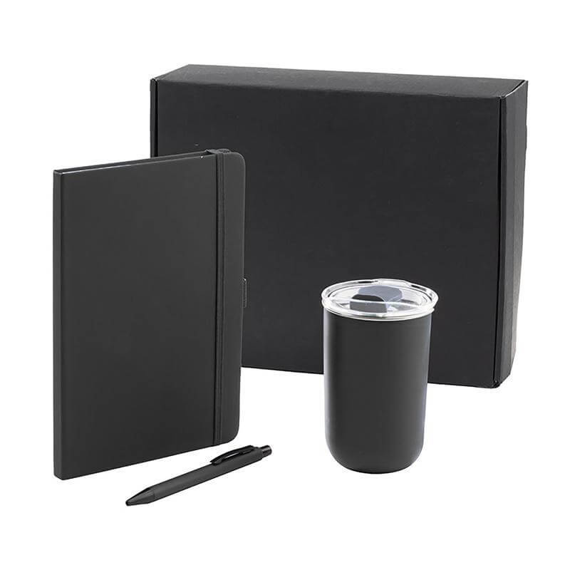 HEVIZ - Giftology Set of Tumbler, A5 Notebook and Pen - Black - Gift Sets & For your Office - Eco-Friendly Corporate Gifts Dubai