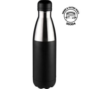 HOPA - Hans Larsen Double Wall Stainless Steel Water Bottle - Black - Flasks & Bottles - Eco-Friendly Corporate Gifts Dubai