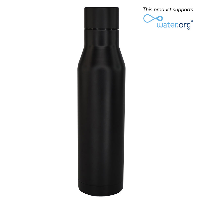 HUNFELD - CHANGE Collection SS Double Wall Water Bottle - Black - Flasks & Bottles - Eco-Friendly Corporate Gifts Dubai