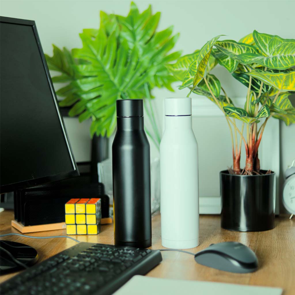 HUNFELD - CHANGE Collection SS Double Wall Water Bottle - Black - Flasks & Bottles - Eco-Friendly Corporate Gifts Dubai
