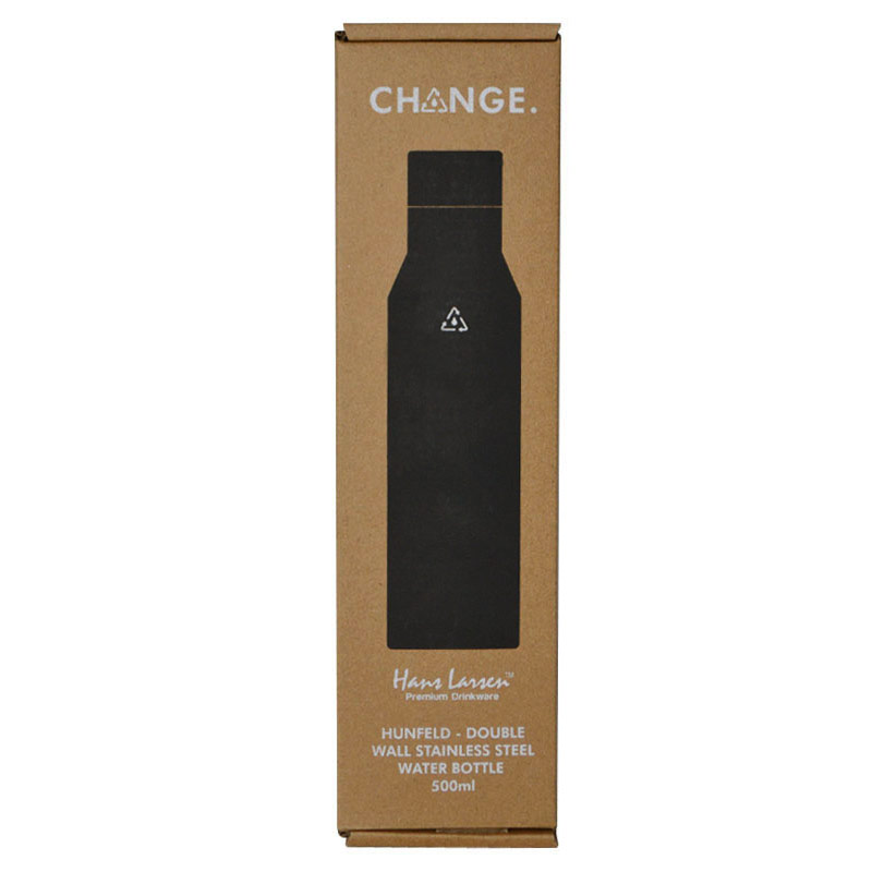 HUNFELD - CHANGE Collection SS Double Wall Water Bottle - Black - Flasks & Bottles - Eco-Friendly Corporate Gifts Dubai