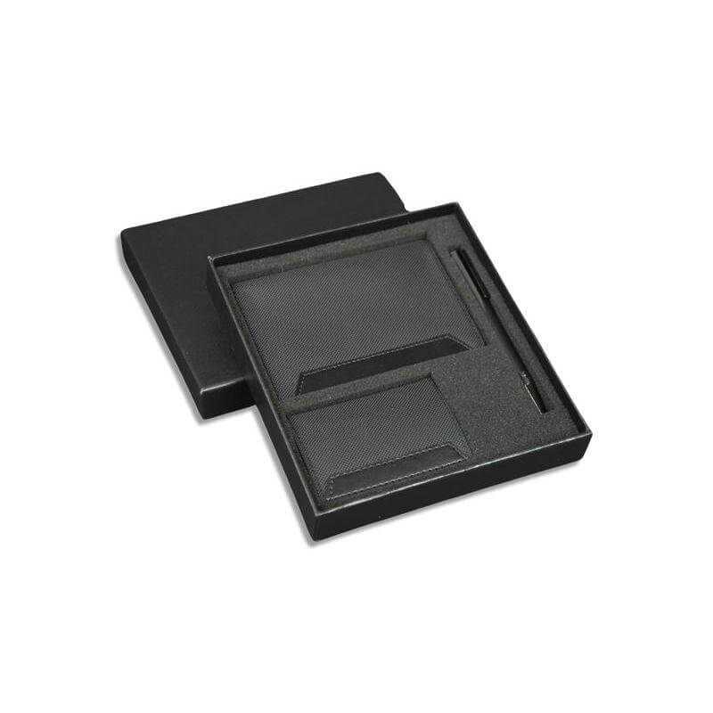 IRTA - Executive Set of Passport Cover, Name Card Holder and Metal Pen - Black - Travel Accessories & Gift Sets - Eco-Friendly Corporate Gifts Dubai