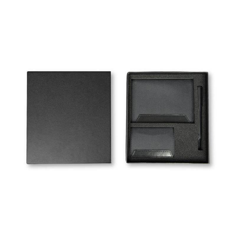 IRTA - Executive Set of Passport Cover, Name Card Holder and Metal Pen - Black - Travel Accessories & Gift Sets - Eco-Friendly Corporate Gifts Dubai