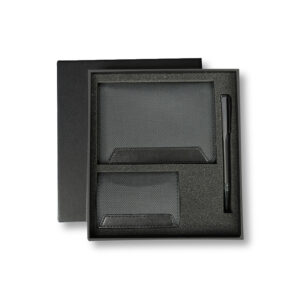 IRTA - Executive Set of Passport Cover, Name Card Holder and Metal Pen - Black - Travel Accessories & Gift Sets - Eco-Friendly Corporate Gifts Dubai