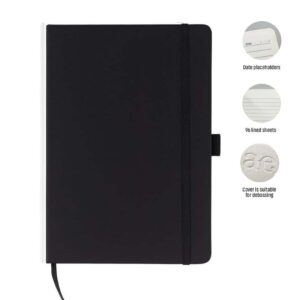 JURSI - Giftology A5 PU Notebook with Pen Loop - Black - Notebooks, Pads & Folders - Eco-Friendly Corporate Gifts Dubai