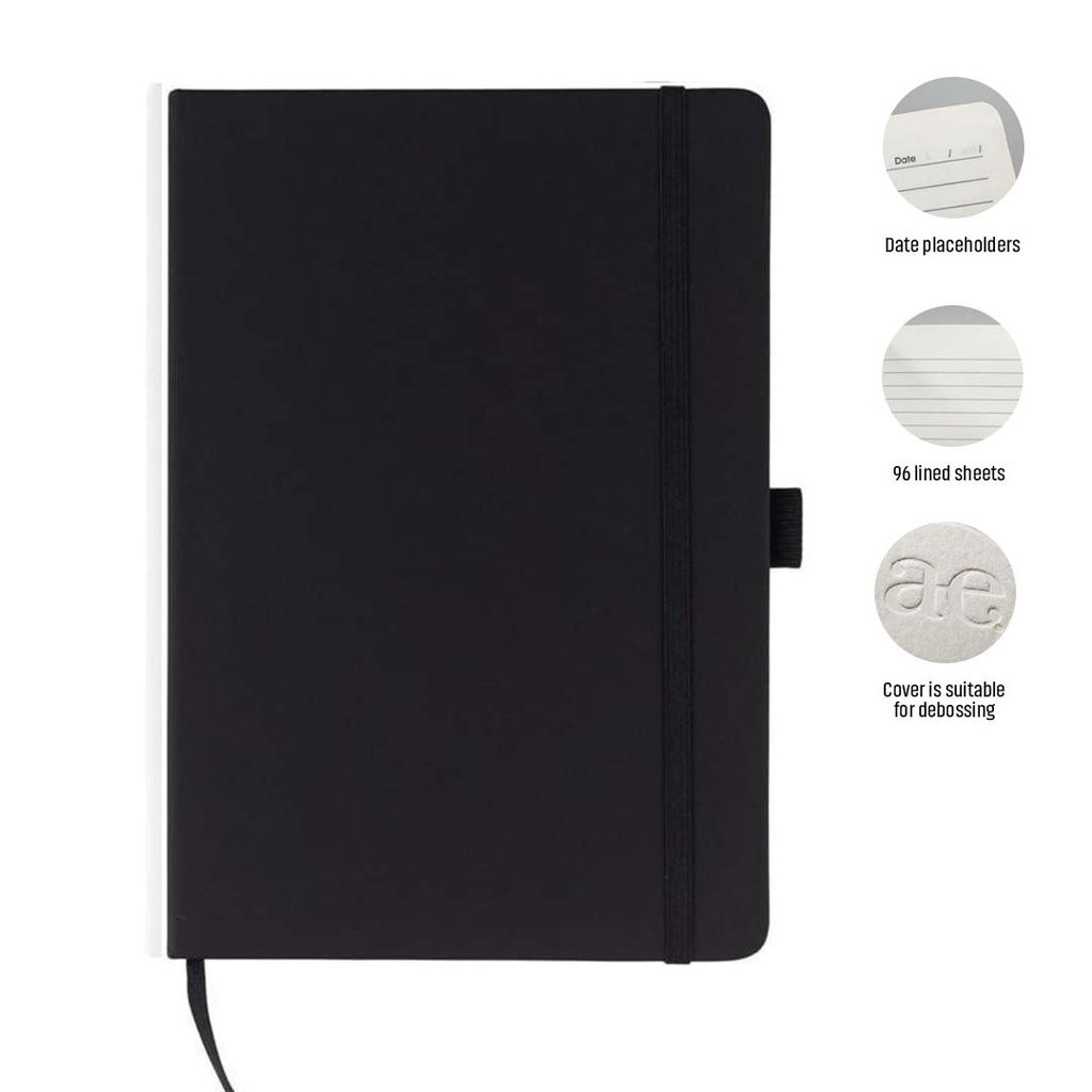 JURSI - Giftology A5 PU Notebook with Pen Loop - Black - Notebooks, Pads & Folders - Eco-Friendly Corporate Gifts Dubai