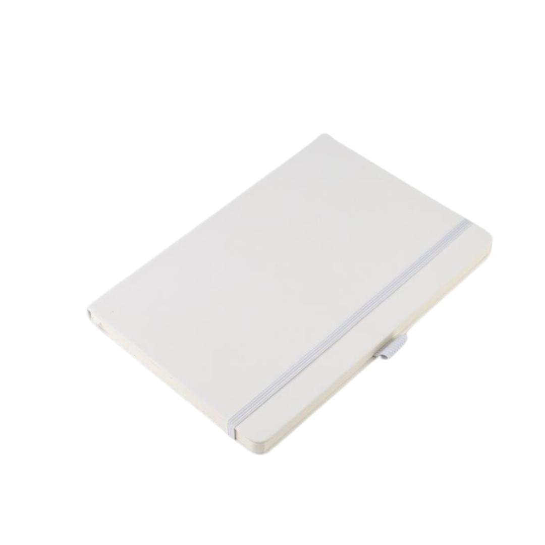JURSI - Giftology A5 PU Notebook with Pen Loop - White - Notebooks, Pads & Folders - Eco-Friendly Corporate Gifts Dubai