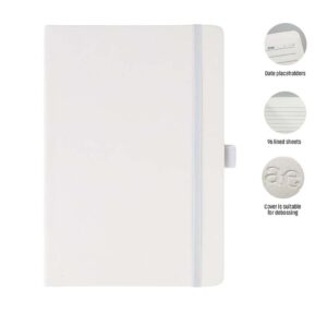 JURSI - Giftology A5 PU Notebook with Pen Loop - White - Notebooks, Pads & Folders - Eco-Friendly Corporate Gifts Dubai
