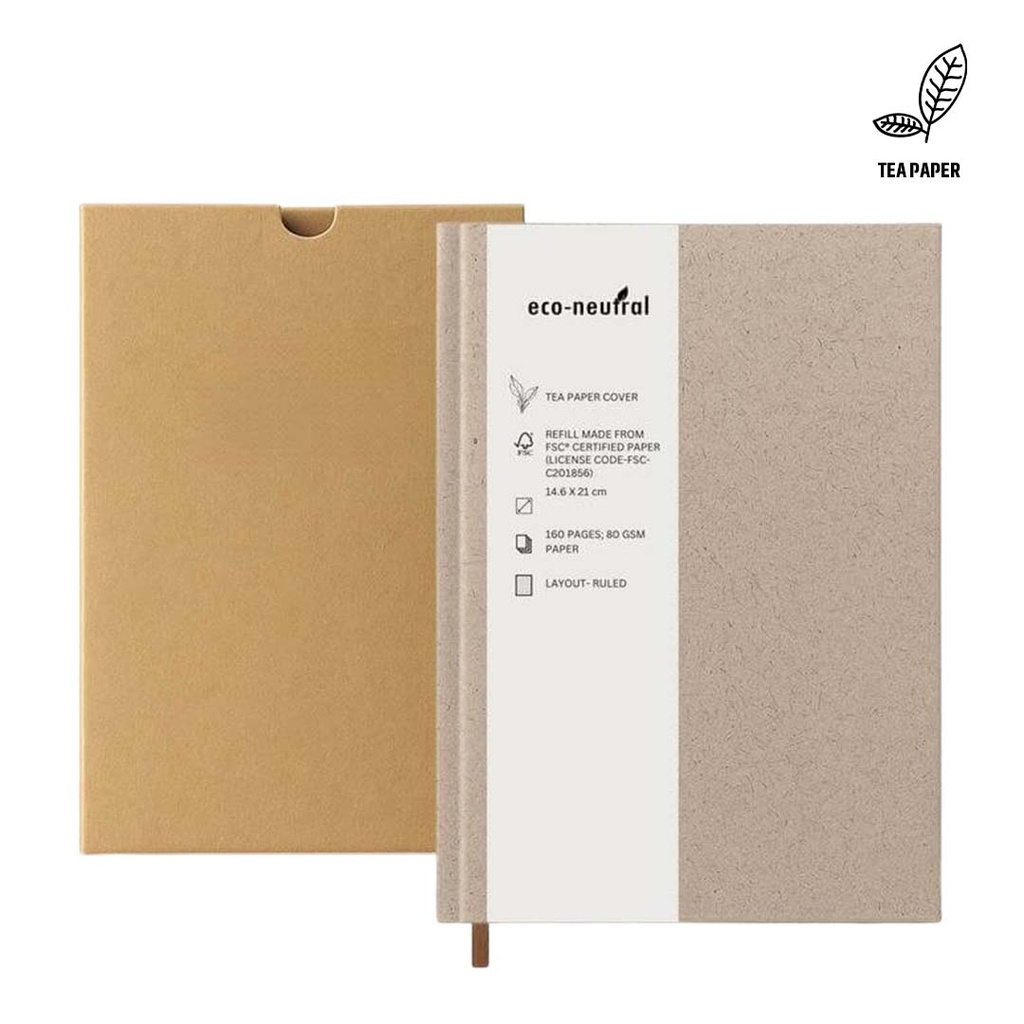 KEILA - eco-neutral TEA Cover A5 Notebook - Notebooks, Pads & Folders - Eco-Friendly Corporate Gifts Dubai