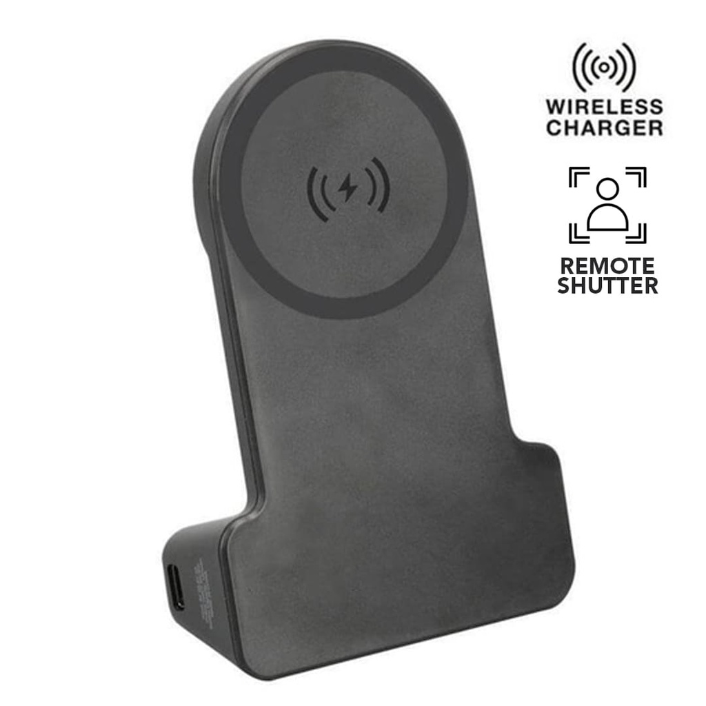 KORMAN - @memorii® Magnetic Phone Stand with 15W Wireless Charging and Remote Shutter - Black - Mobile & Phone Accessories - Eco-Friendly Corporate Gifts Dubai