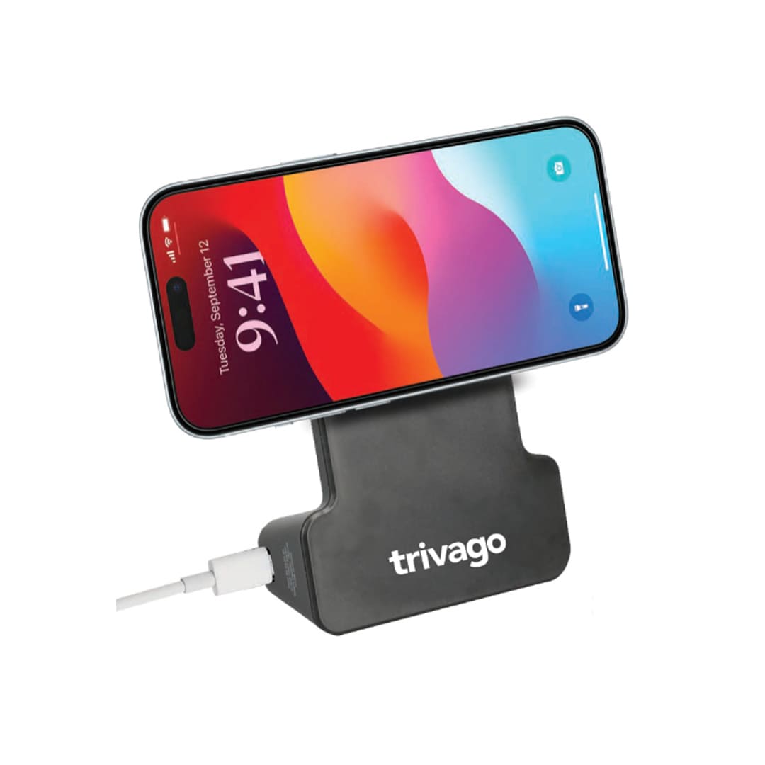 KORMAN - @memorii® Magnetic Phone Stand with 15W Wireless Charging and Remote Shutter - Black - Mobile & Phone Accessories - Eco-Friendly Corporate Gifts Dubai