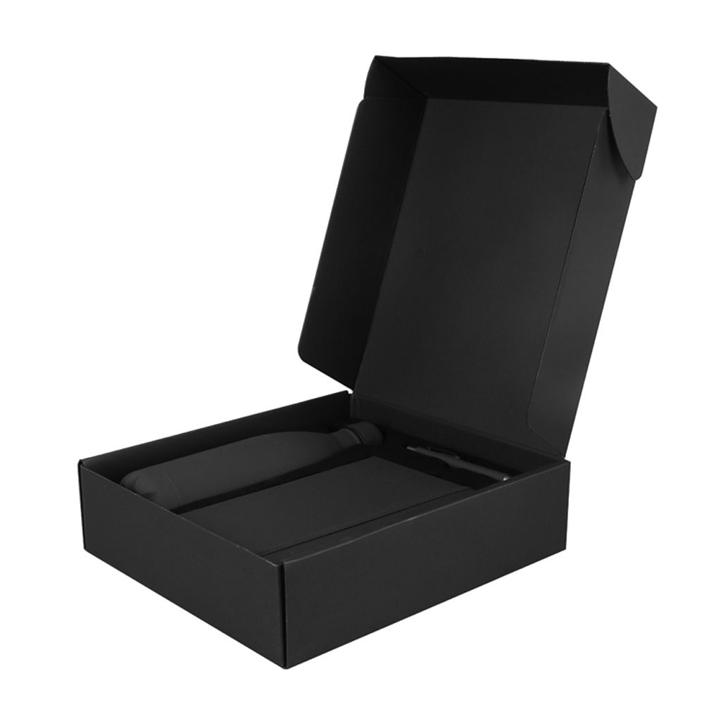 LAUTA - Giftology Set of Stainless Bottle, Notebook and Pen - Black - Flasks & Bottles & Notebooks, Pads & Folders & Gift Sets & Mugs & Cups & For your Office - Eco-Friendly Corporate Gifts Dubai