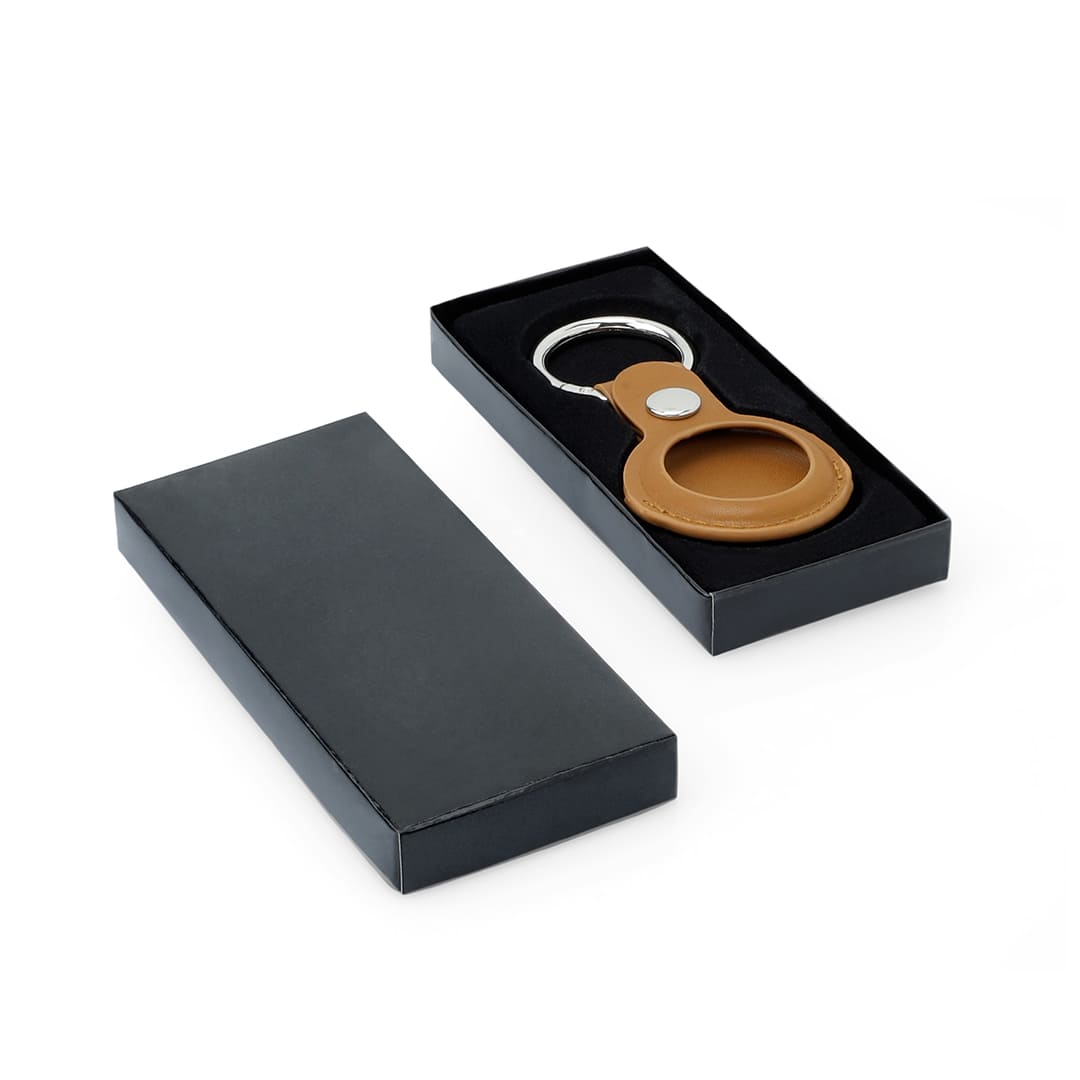 LEEVI - Santhome® PU Keychain with Santhome Tag pocket - Tan - Mobile & Phone Accessories & Key Holders - Eco-Friendly Corporate Gifts Dubai