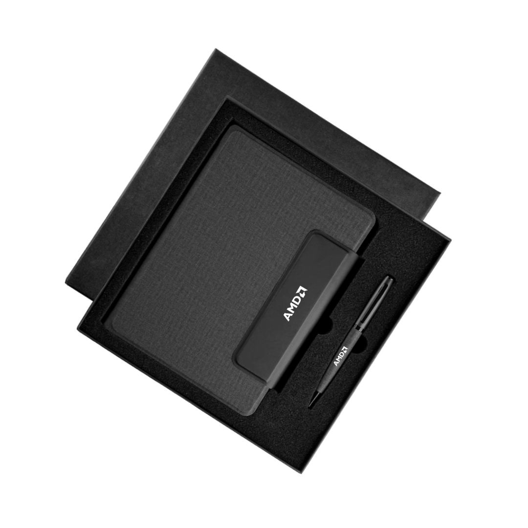 LUBECK - Santhome A5 PU Portfolio with Pen - Black - Notebooks, Pads & Folders - Eco-Friendly Corporate Gifts Dubai