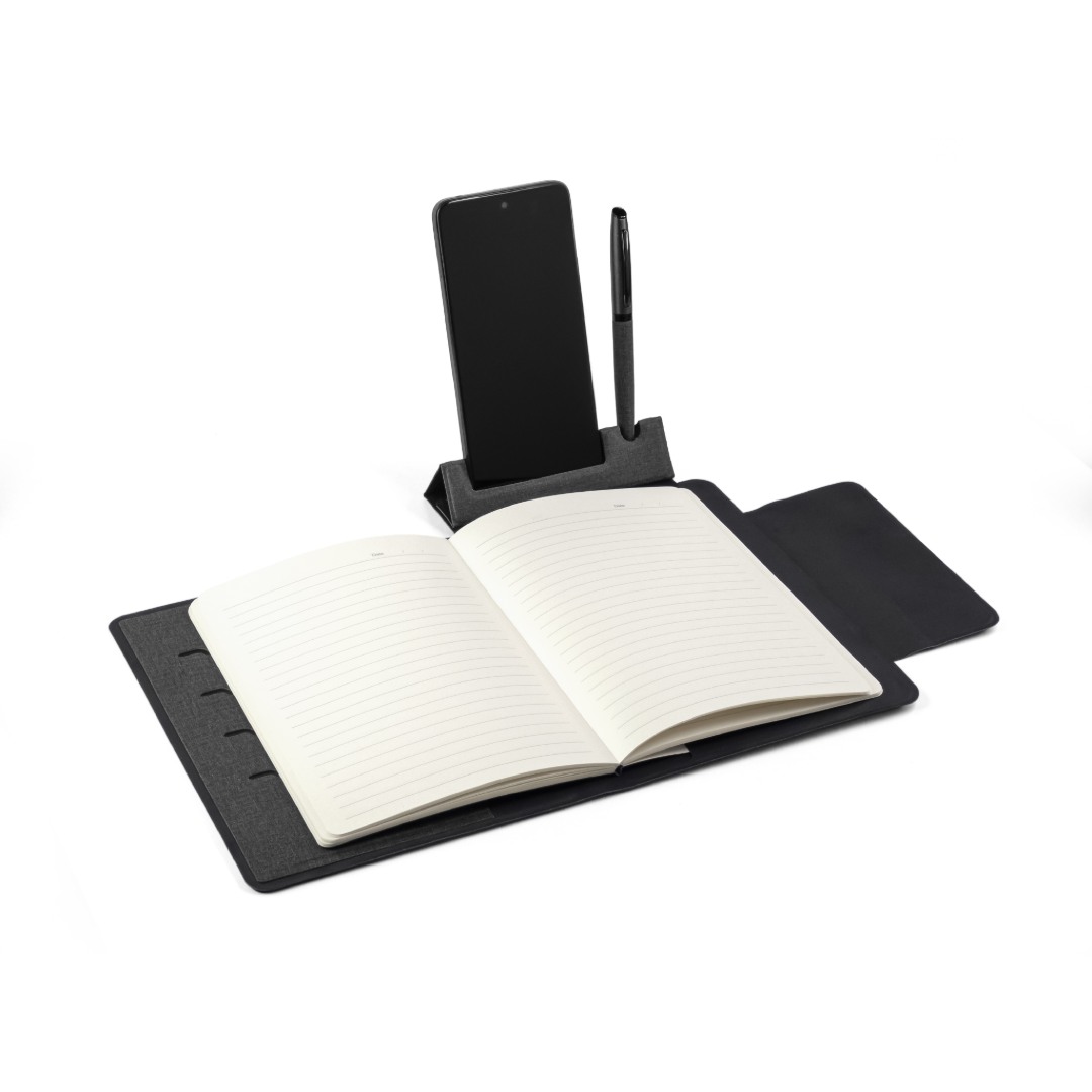 LUBECK - Santhome A5 PU Portfolio with Pen - Black - Notebooks, Pads & Folders - Eco-Friendly Corporate Gifts Dubai