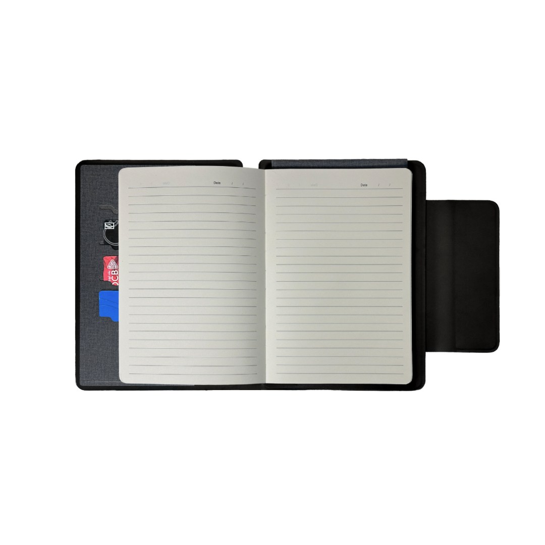 LUBECK - Santhome A5 PU Portfolio with Pen - Black - Notebooks, Pads & Folders - Eco-Friendly Corporate Gifts Dubai