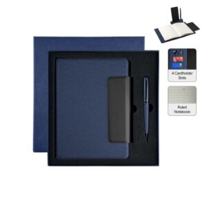 LUBECK - Santhome A5 PU Portfolio with Pen - Navy Blue - Notebooks, Pads & Folders - Eco-Friendly Corporate Gifts Dubai