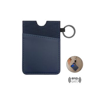 LUGANO - Vertical RFID Cardholder Wallet with Keyring - Navy Blue - Card Holders & Wallets - Eco-Friendly Corporate Gifts Dubai