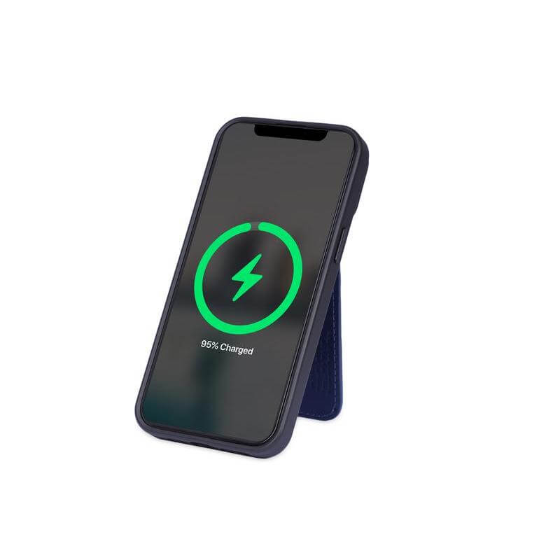 MAG3 - Giftology 3-in-1 Magnetic Wireless Charger Card Holder - Navy - Mobile & Phone Accessories - Eco-Friendly Corporate Gifts Dubai