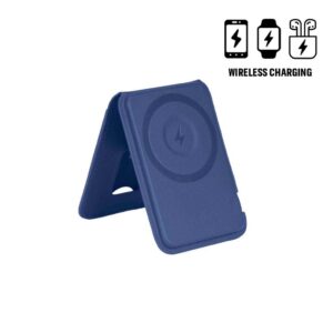 MAG3 - Giftology 3-in-1 Magnetic Wireless Charger Card Holder - Navy - Mobile & Phone Accessories - Eco-Friendly Corporate Gifts Dubai