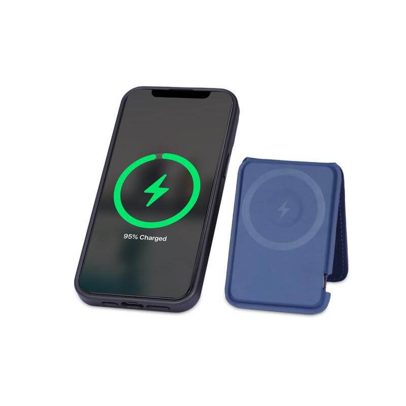MAG3 - Giftology 3-in-1 Magnetic Wireless Charger Card Holder - Navy - Mobile & Phone Accessories - Eco-Friendly Corporate Gifts Dubai