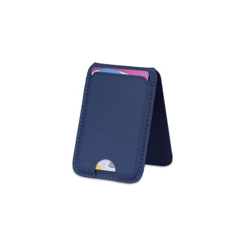 MAG3 - Giftology 3-in-1 Magnetic Wireless Charger Card Holder - Navy - Mobile & Phone Accessories - Eco-Friendly Corporate Gifts Dubai