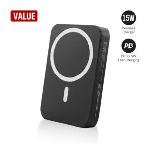 Maglite 5K - 5000 mAh Magnetic Wireless Power Bank - Black - Powerbanks - Eco-Friendly Corporate Gifts Dubai