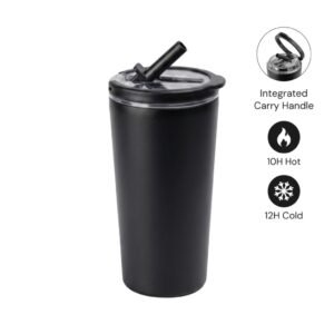 MARBELLA - Hans Larsen Double Wall Tumbler with Sip Lid 600 ml - Black - Mugs & Cups - Eco-Friendly Corporate Gifts Dubai