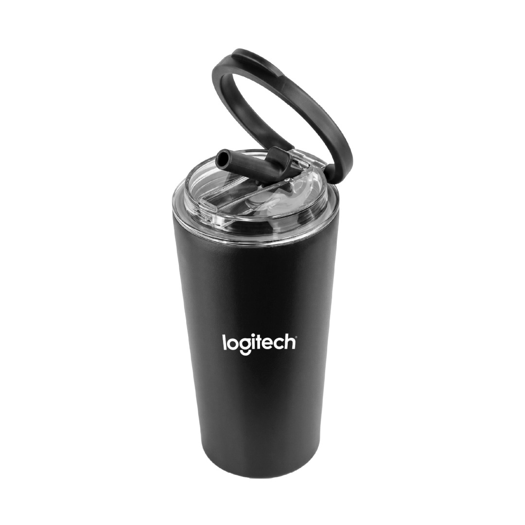 MARBELLA - Hans Larsen Double Wall Tumbler with Sip Lid 600 ml - Black - Mugs & Cups - Eco-Friendly Corporate Gifts Dubai