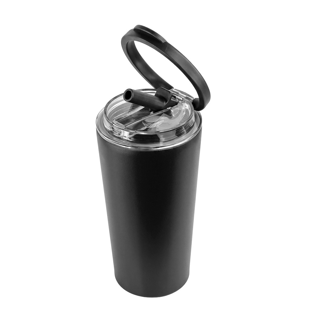 MARBELLA - Hans Larsen Double Wall Tumbler with Sip Lid 600 ml - Black - Mugs & Cups - Eco-Friendly Corporate Gifts Dubai