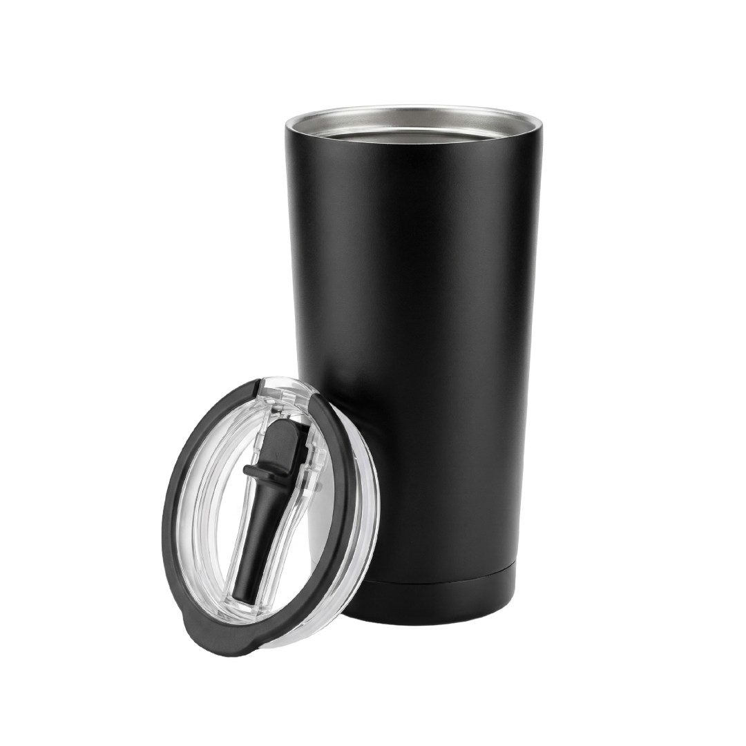 MARBELLA - Hans Larsen Double Wall Tumbler with Sip Lid 600 ml - Black - Mugs & Cups - Eco-Friendly Corporate Gifts Dubai