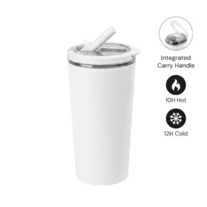 MARBELLA - Hans Larsen Double Wall Tumbler with Sip Lid 600 ml - White - Mugs & Cups - Eco-Friendly Corporate Gifts Dubai