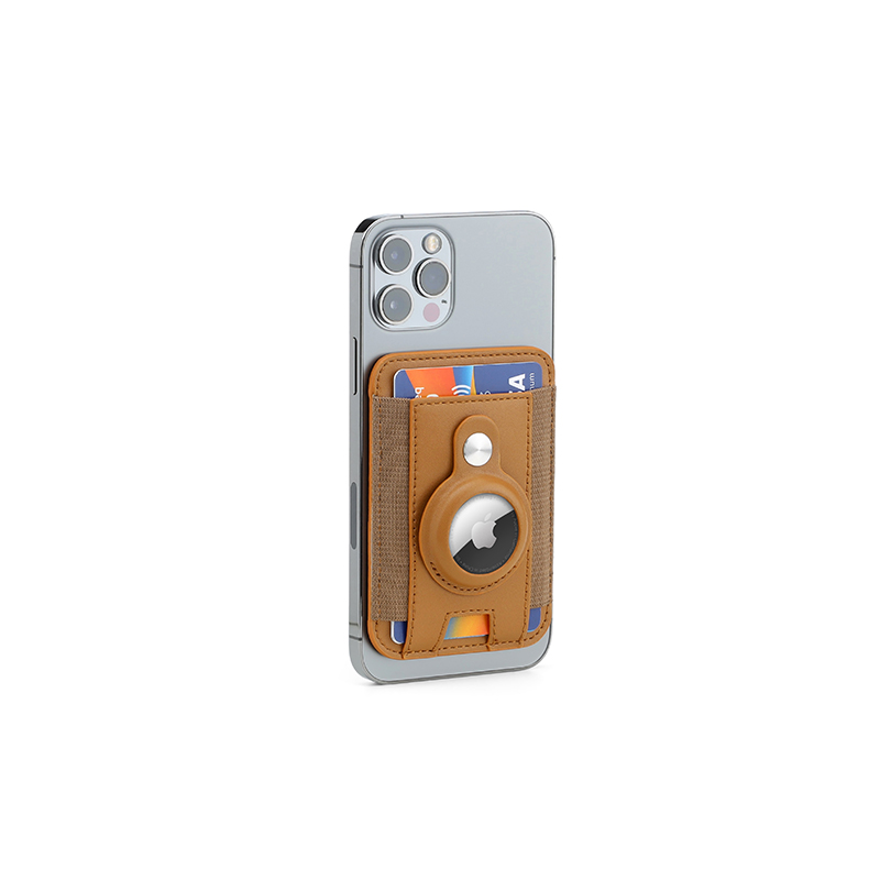 MARZ - Santhome® Magnetic Phone Cardholder with Santhome Tag Pocket - Tan - Mobile & Phone Accessories & Card Holders & Wallets - Eco-Friendly Corporate Gifts Dubai
