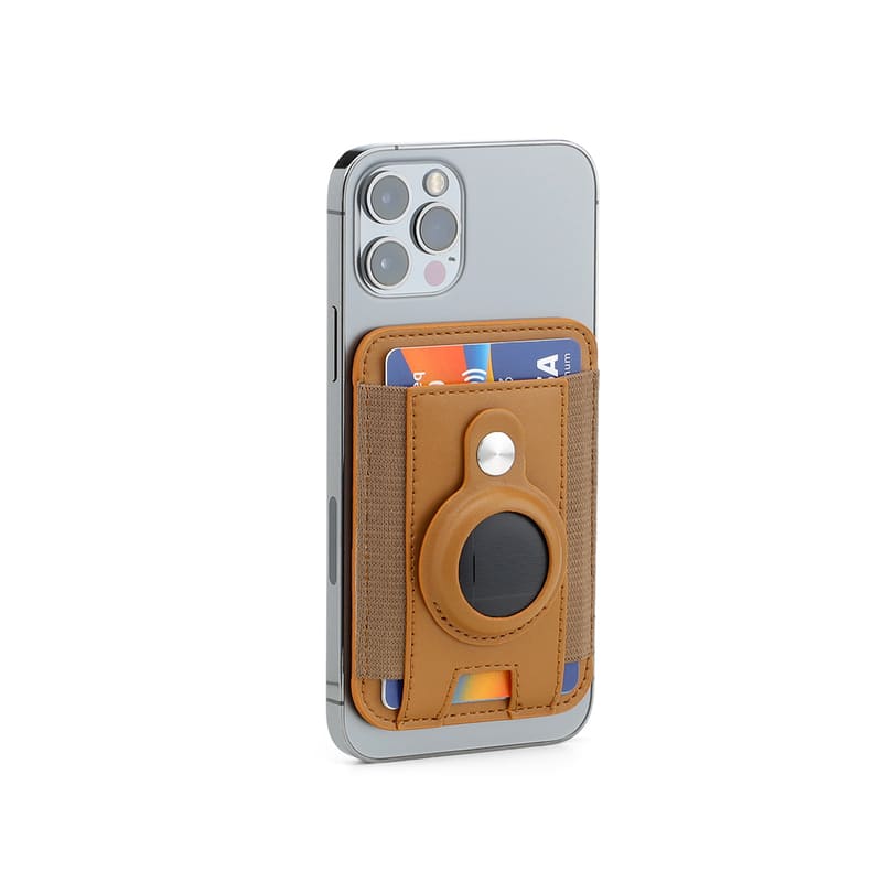 MARZ - Santhome® Magnetic Phone Cardholder with Santhome Tag Pocket - Tan - Mobile & Phone Accessories & Card Holders & Wallets - Eco-Friendly Corporate Gifts Dubai