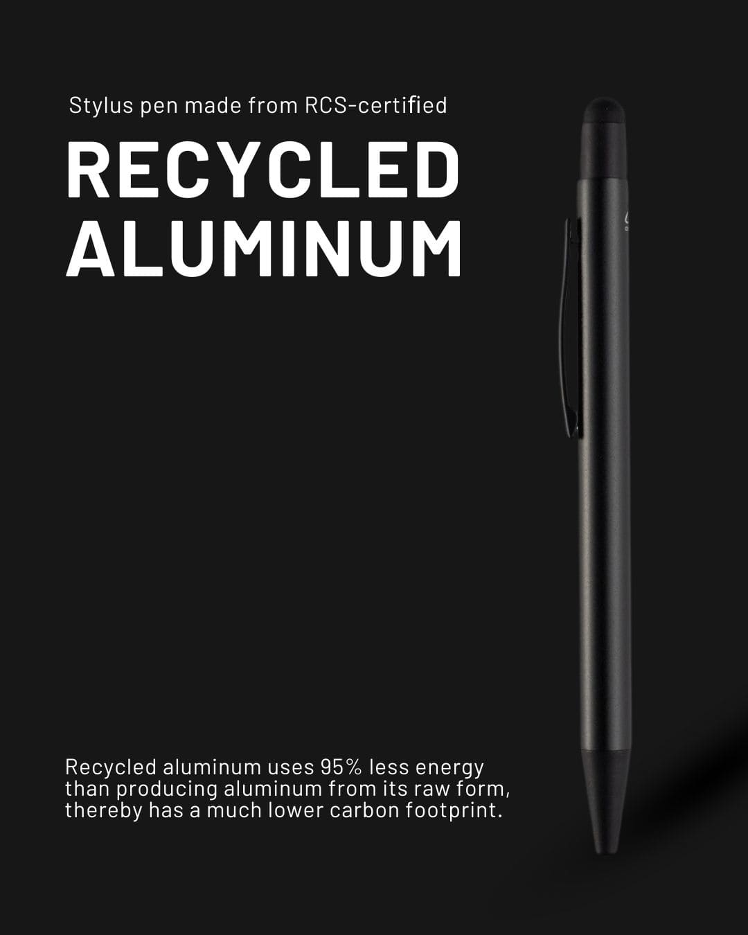 MASSA - Recycled Aluminum Ball Pen - Black - Promotional Eco-friendly pens & For your Office - Eco-Friendly Corporate Gifts Dubai