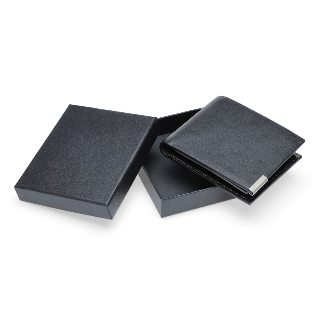 NIORT - Men's Billfold PU wallet with flip pocket - Black / Grey - Card Holders & Wallets - Eco-Friendly Corporate Gifts Dubai
