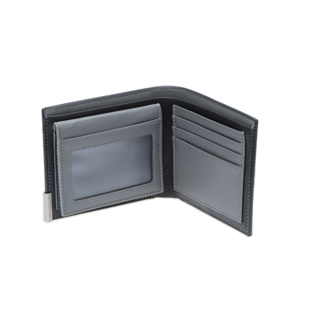 NIORT - Men's Billfold PU wallet with flip pocket - Black / Grey - Card Holders & Wallets - Eco-Friendly Corporate Gifts Dubai