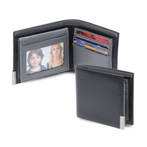 NIORT - Men's Billfold PU wallet with flip pocket - Black / Grey - Card Holders & Wallets - Eco-Friendly Corporate Gifts Dubai
