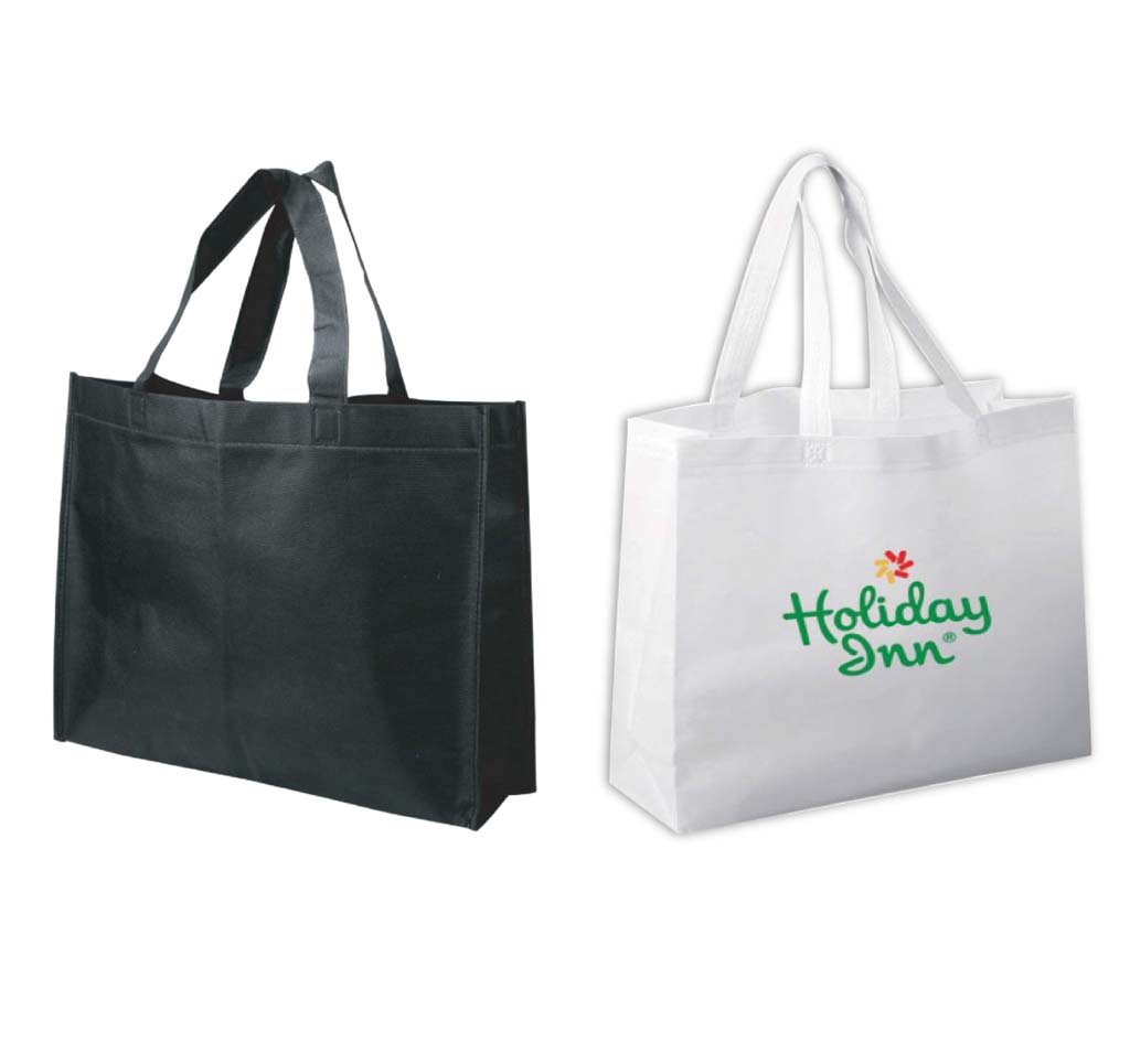 Non-woven Shopping Bag Horizontal - Black - Shopping & Tote Bags - Eco-Friendly Corporate Gifts Dubai