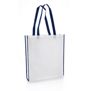 Non-Woven Shopping Bag Vertical White/N.Blue - Shopping & Tote Bags - Eco-Friendly Corporate Gifts Dubai
