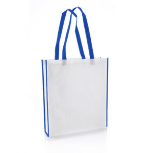 Non-Woven Shopping Bag Vertical White/R.Blue - Shopping & Tote Bags - Eco-Friendly Corporate Gifts Dubai