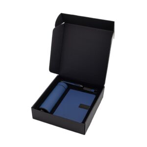 ORION SET - Giftology Set of Temperature Flask, Notebook, Pen and Keychain - Navy Blue - Gift Sets - Eco-Friendly Corporate Gifts Dubai