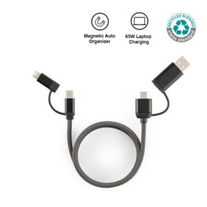 ORSTED - 65W Recycled Magnetic 4-in-1 Multi-Cable - Chargers - Eco-Friendly Corporate Gifts Dubai