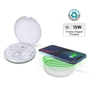 OSLO Mag - @memorii Recycled 15W Magnetic Wireless Charger Multicable Set - White - Chargers - Eco-Friendly Corporate Gifts Dubai